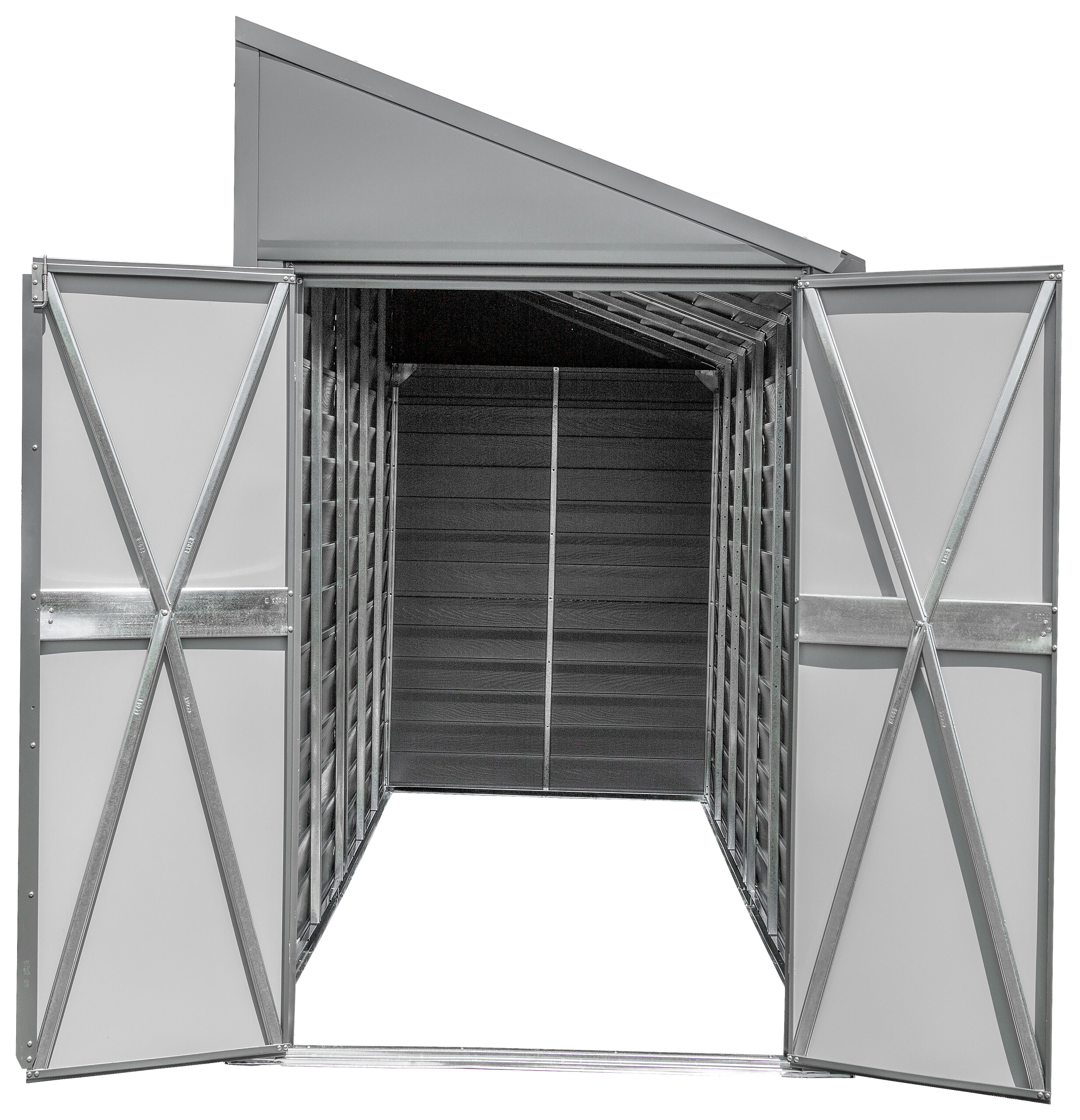 Spacemaker Anlehngerätehaus 4x10 grau B/H/T: ca. 295x208x124 cm