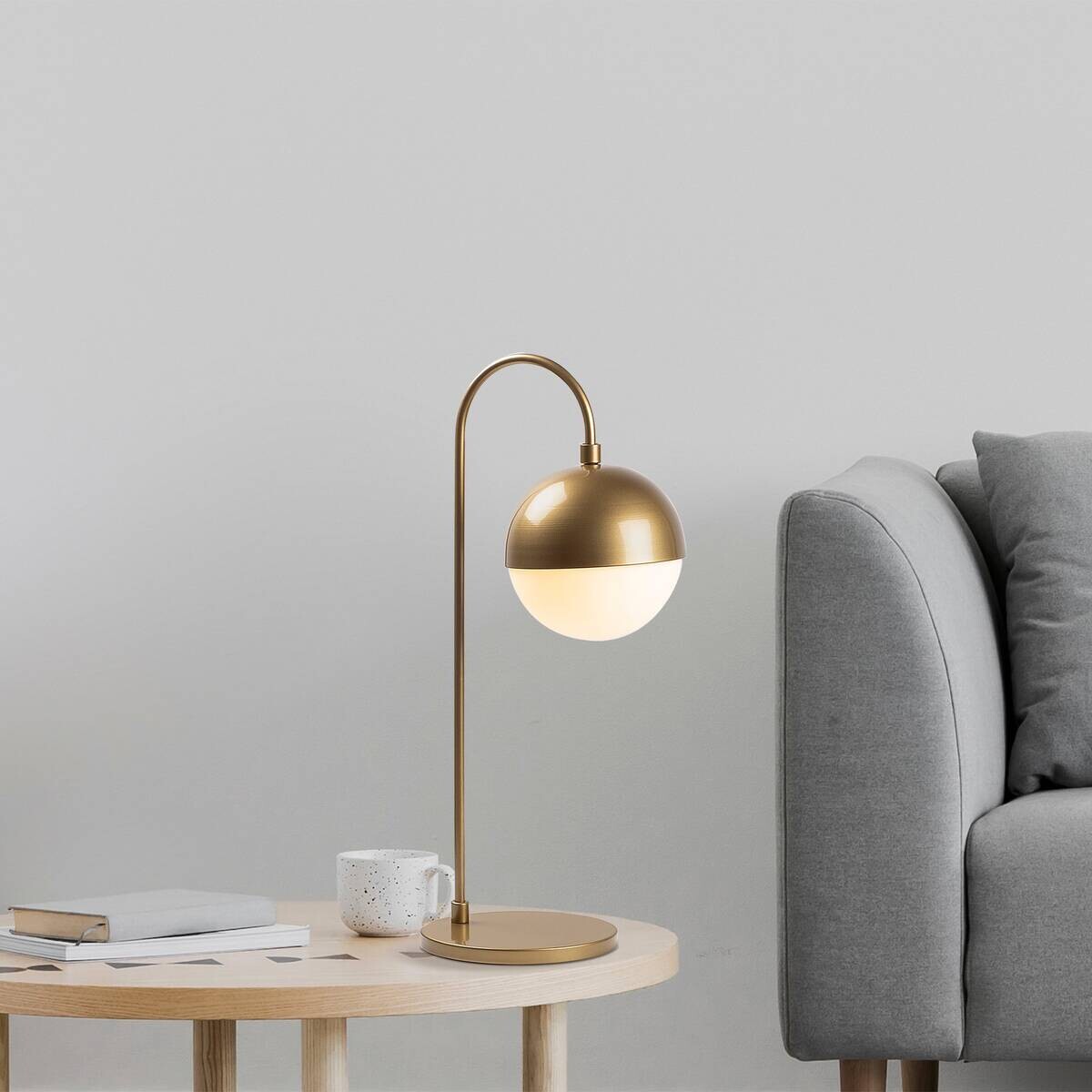 Opviq Tischleuchte gold Metall Glas B/H/L: ca. 25x53x18 cm E14 1 Brennstellen