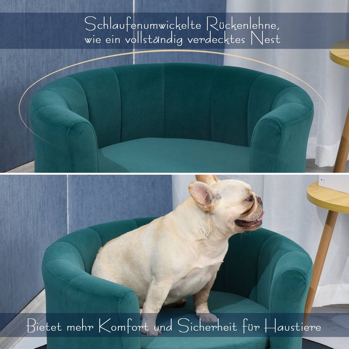 PawHut Hundesofa grün Schaumstoff B/H/L: ca. 65x37x64 cm
