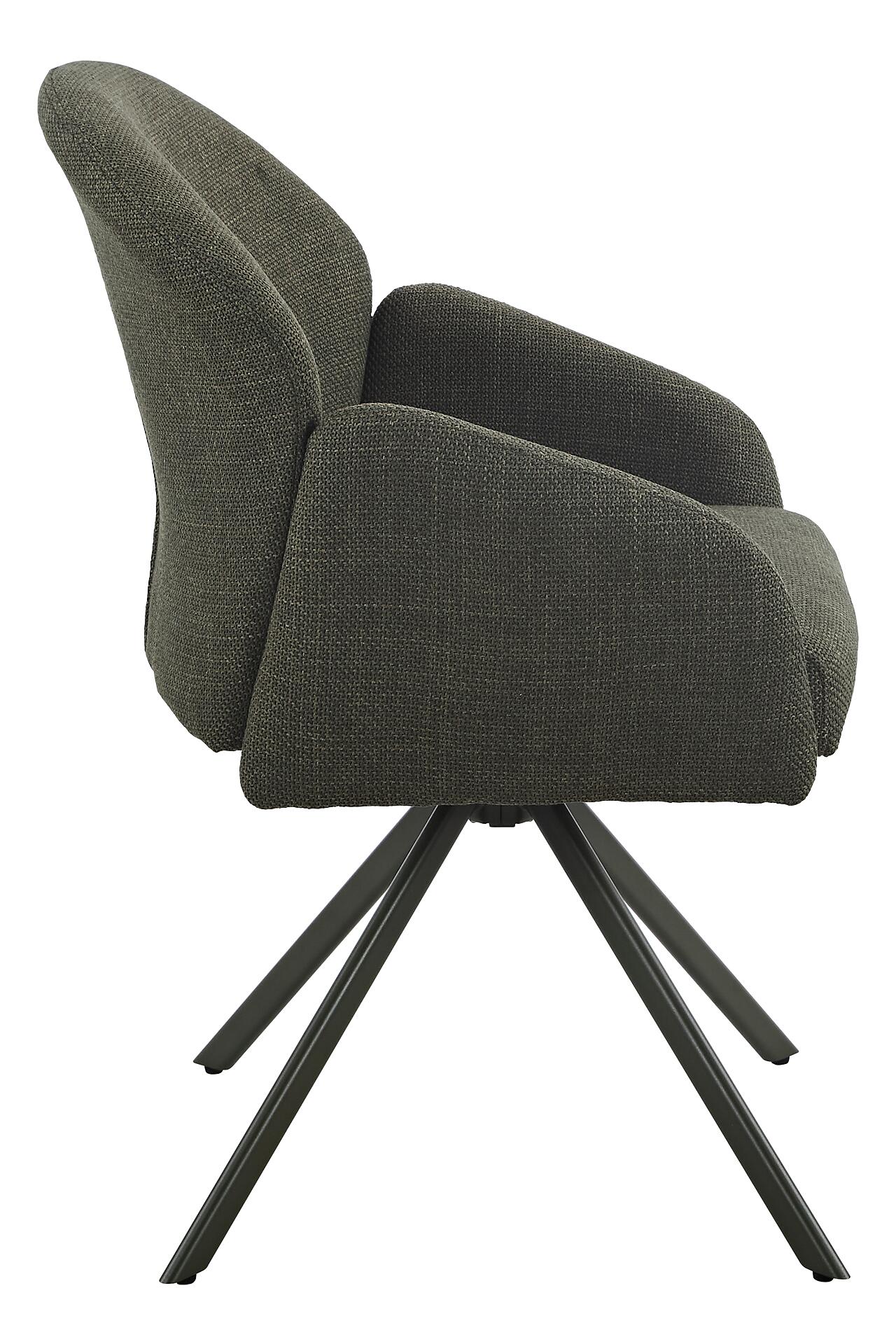 Drehstuhl Holly grün Microfaser Webstoff B/H/T: ca. 57x84x61 cm