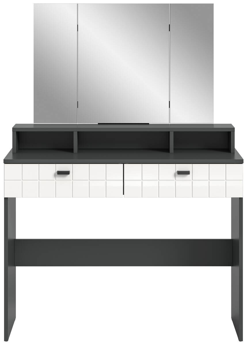 Schminktisch Monte anthrazit weiß Hochglanz B/H/T: ca. 100x142x42 cm