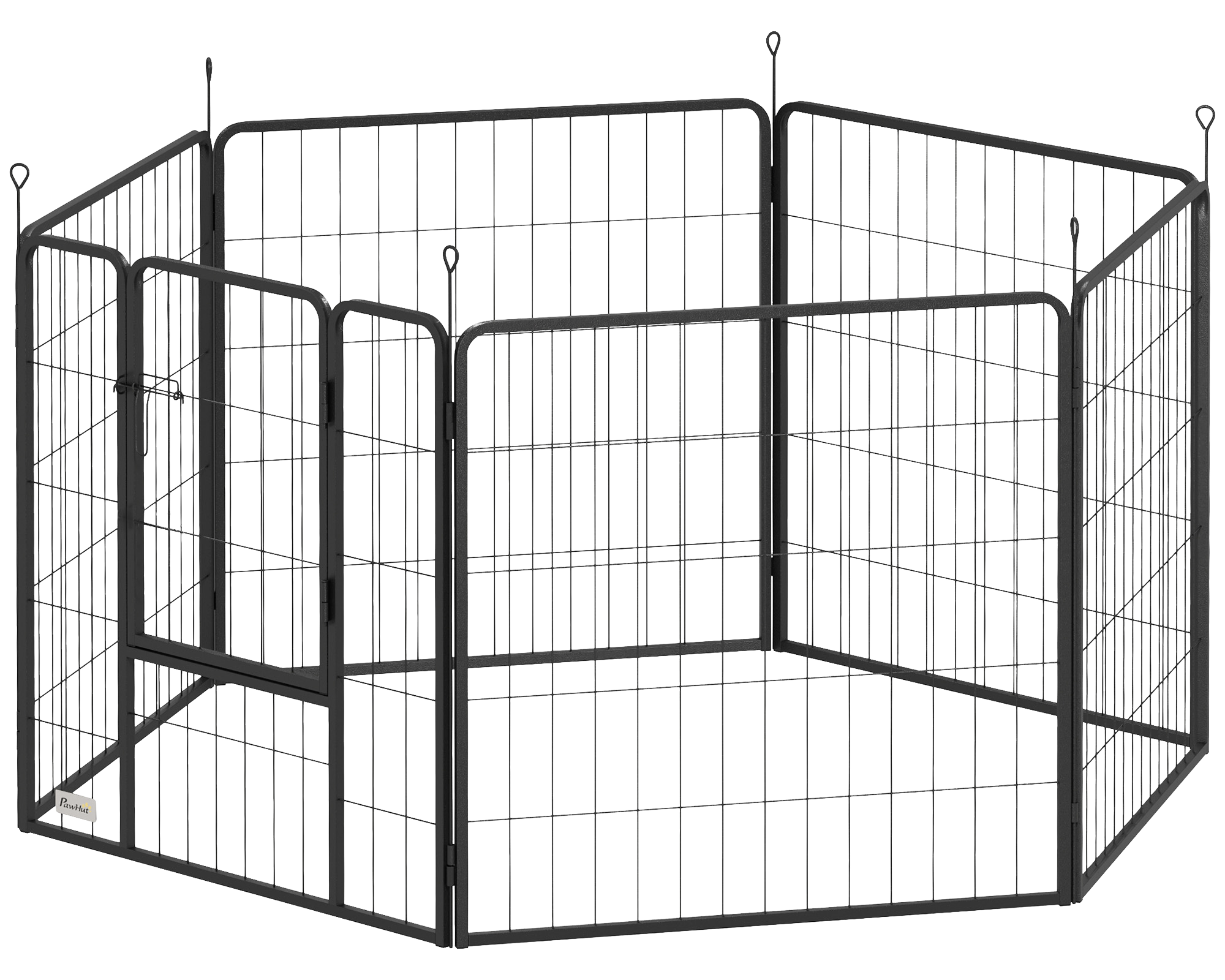 PawHut Welpenauslauf grau Stahl B/H/L: ca. 80x80x160 cm