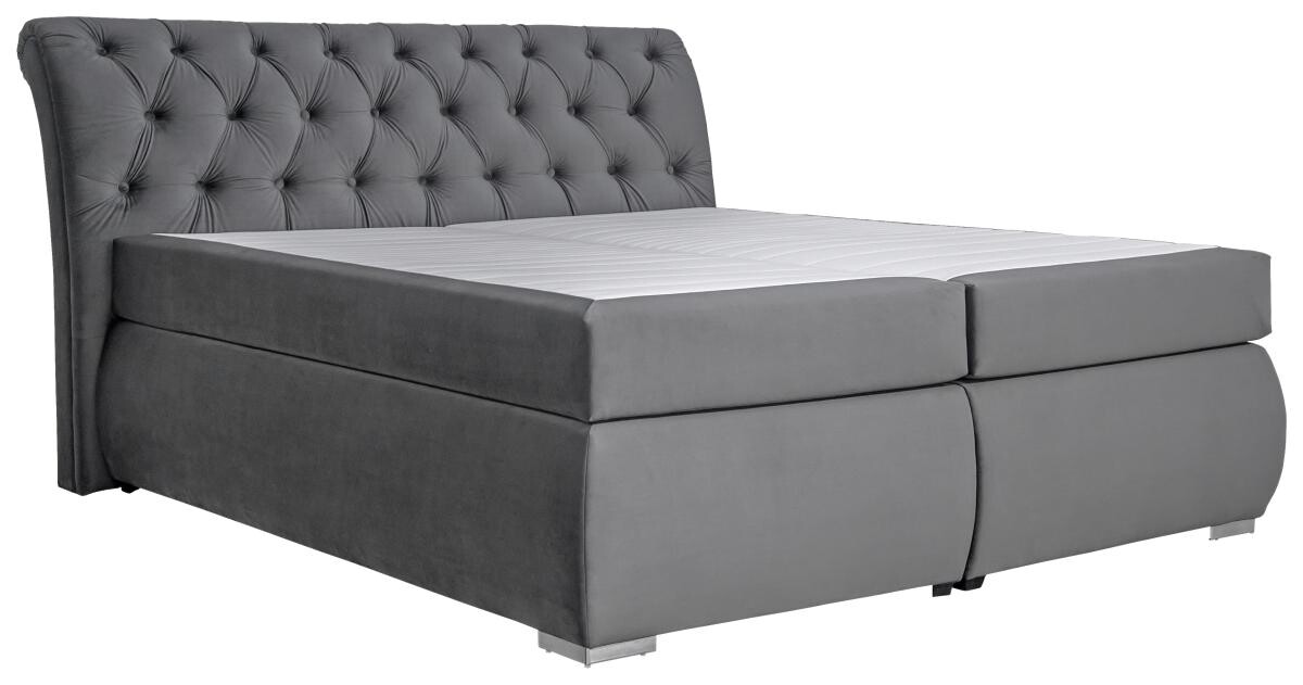 Boxspringbett Agnes dunkelgrau Liegefläche B/L: ca. 180x200 cm