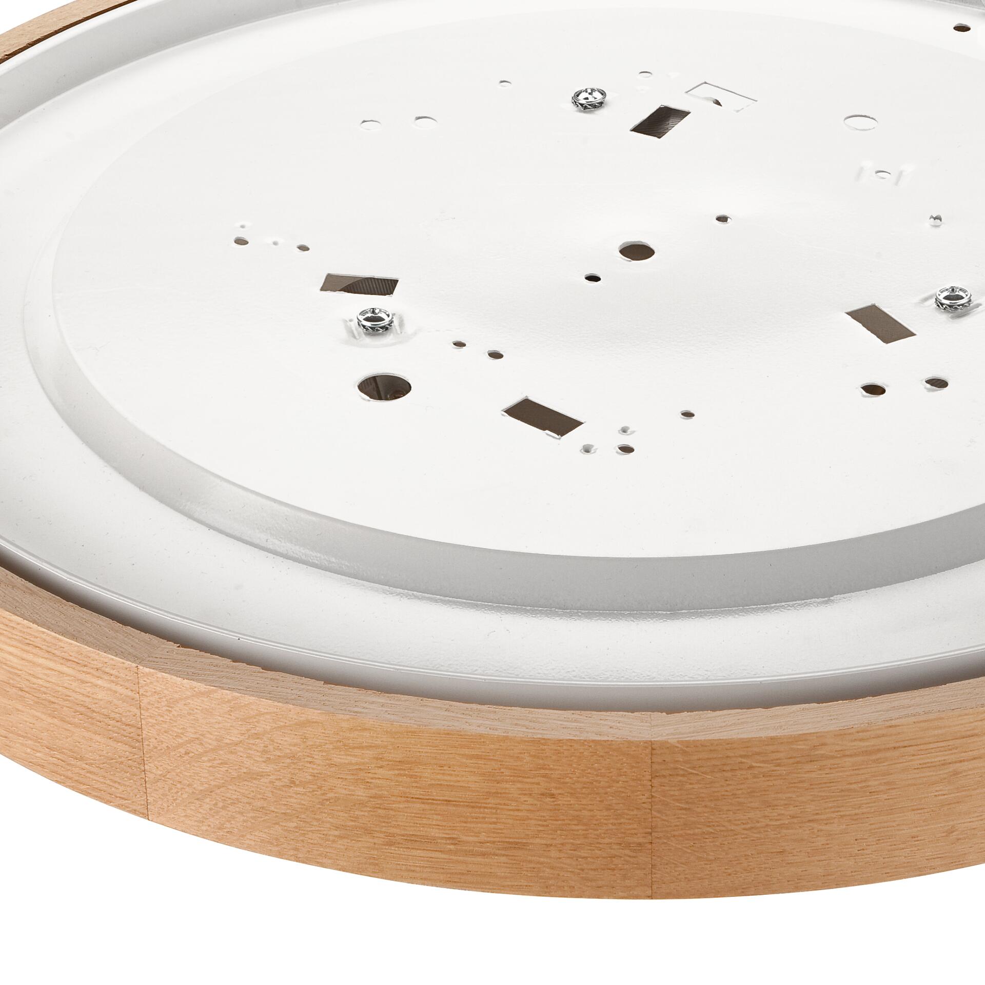 Lamkur Deckenleuchte ANELLO 41308 Eiche Glas Holz H/L: ca. 8x47 cm E27 3 Brennstellen