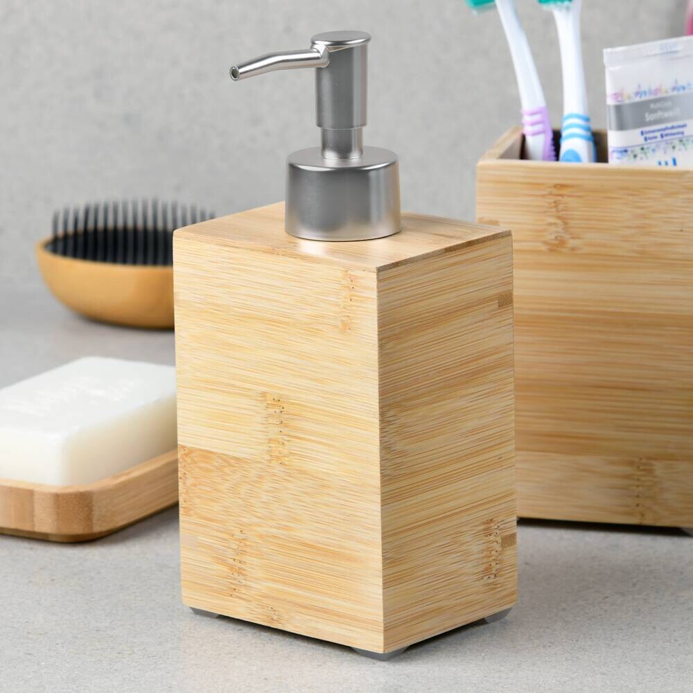 Kesper Seifenspender natur Bambus B/H/L: ca. 6,5x18x8,5 cm