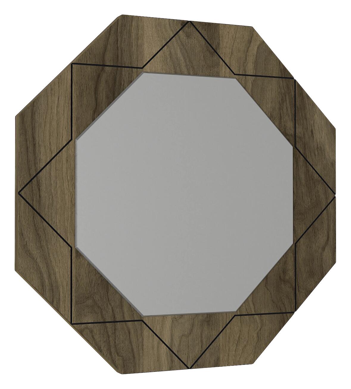 moebel17 Wandspiegel Pablo walnuss Nachbildung B/H/T: ca. 45x45x2 cm