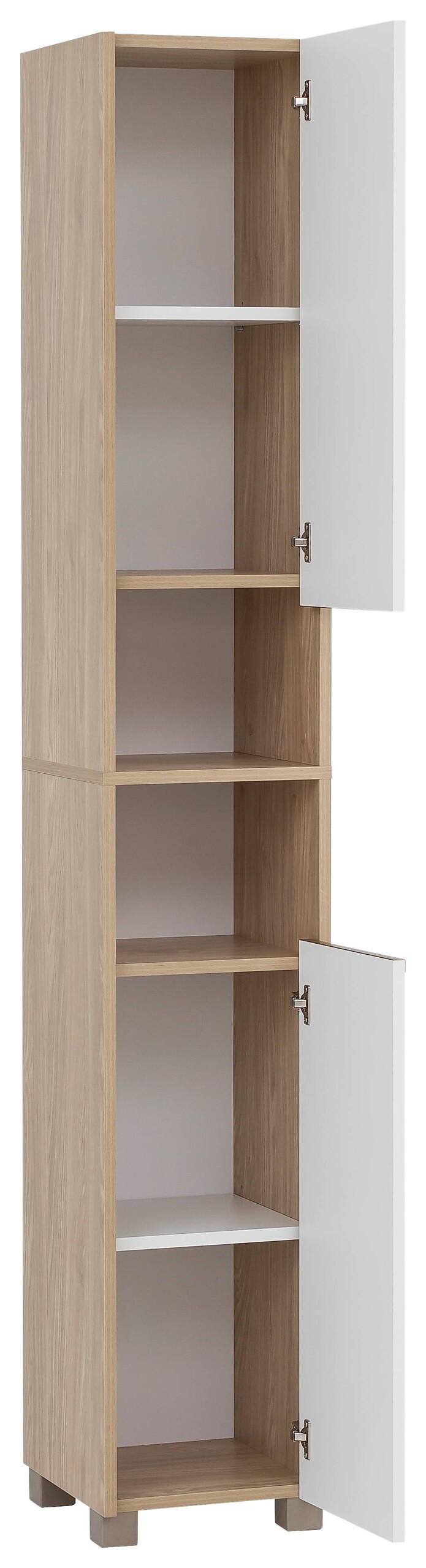 Hochschrank Juba Eiche hell Nachbildung weiß B/H/T: ca. 30,3x186,5x33,1 cm