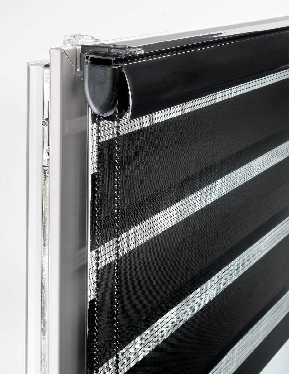 Boviva Doppelrollo mit Blende Black schwarz B/L: ca. 45x160 cm