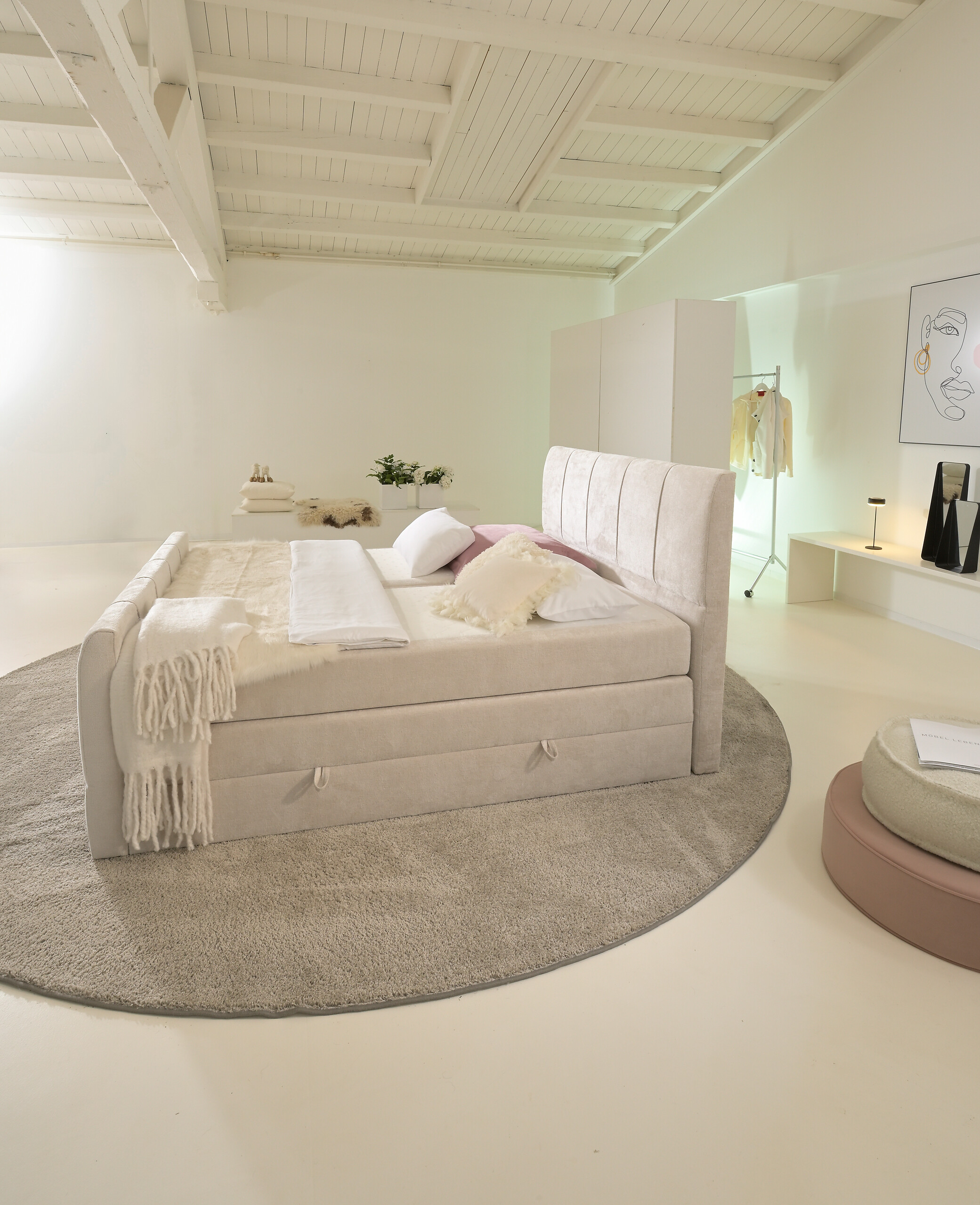 Boxspringbett Harmony creme Liegefläche B/L: ca. 180x200 cm