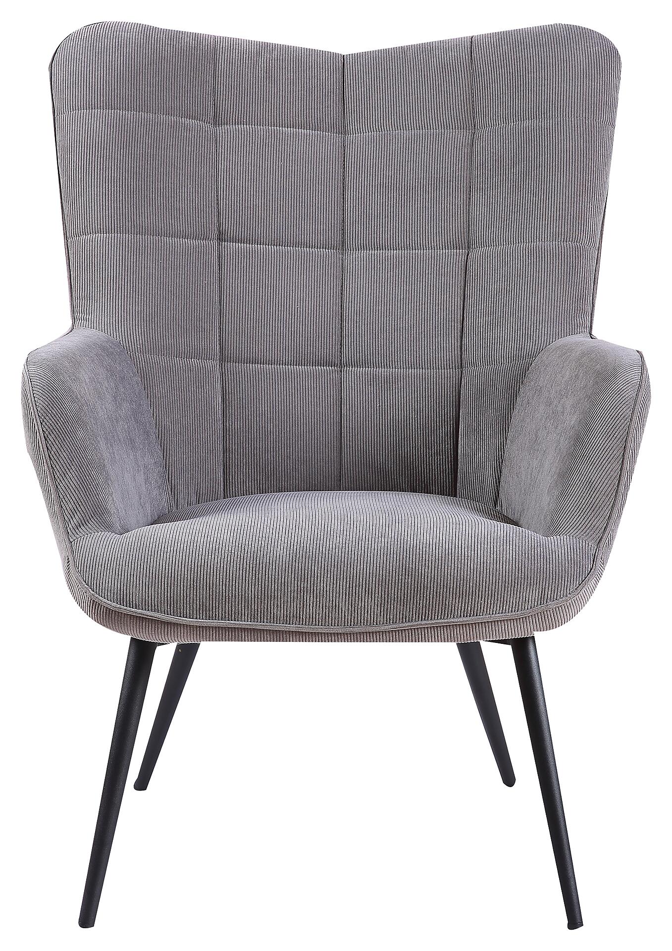 byLIVING Sessel UTA grau schwarz Stoff Metall B/H/T: ca. 72x97x80 cm