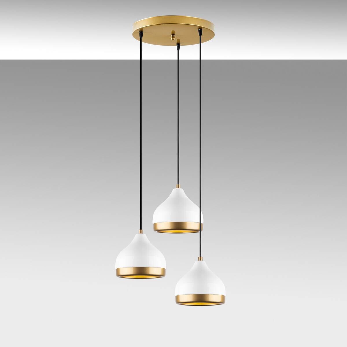 Opviq Pendelleuchte Yldo weiß B/H/T/L: ca. 37x111x17x37 cm E27 3 Brennstellen