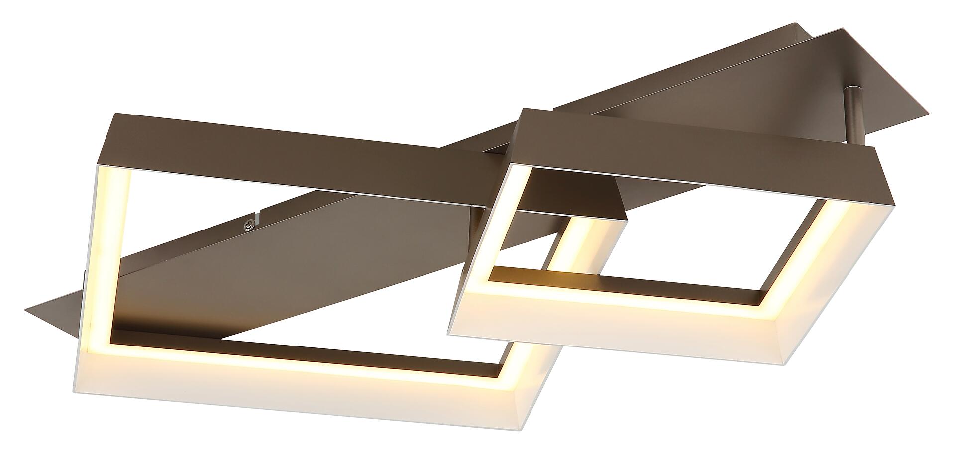 GLOBO Deckenleuchte kaffee Metall Kunststoff B/H/L: ca. 49,5x12x68,5 cm 1 Brennstellen