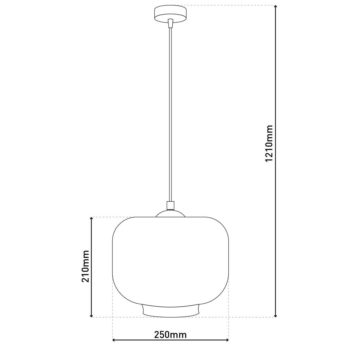 Näve Leuchten Pendelleuchte 6107797 anthrazit Metall Glas B/H/T: ca. 25x121x25 cm E27 1 Brennstellen
