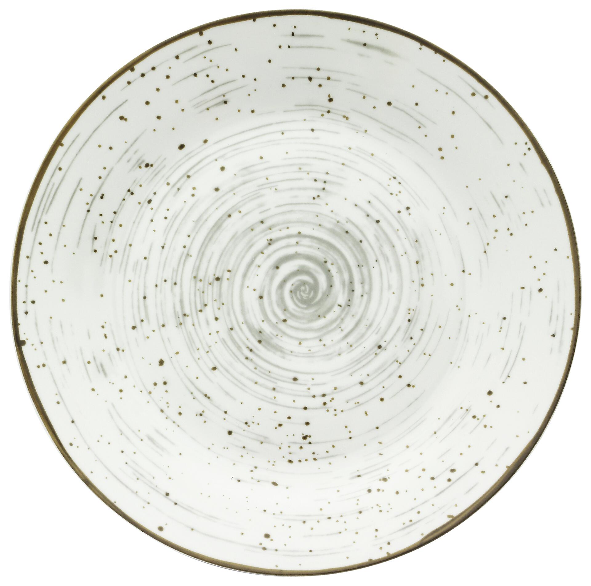 Essteller flach grau Porzellan D: ca. 26,5 cm