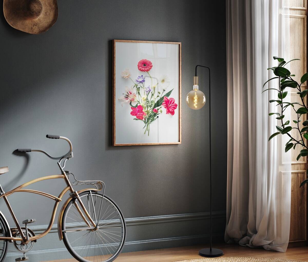 Näve Leuchten Stehleuchte 2097222 schwarz Kunststoff Metall B/H/T: ca. 20,5x150x20,5 cm 1 Brennstellen