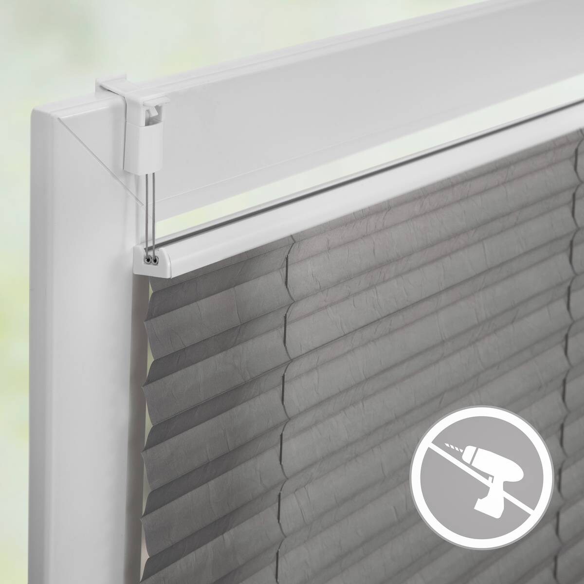 LICHTBLICK Spannplissee hellgrau B/L: ca. 45x130 cm