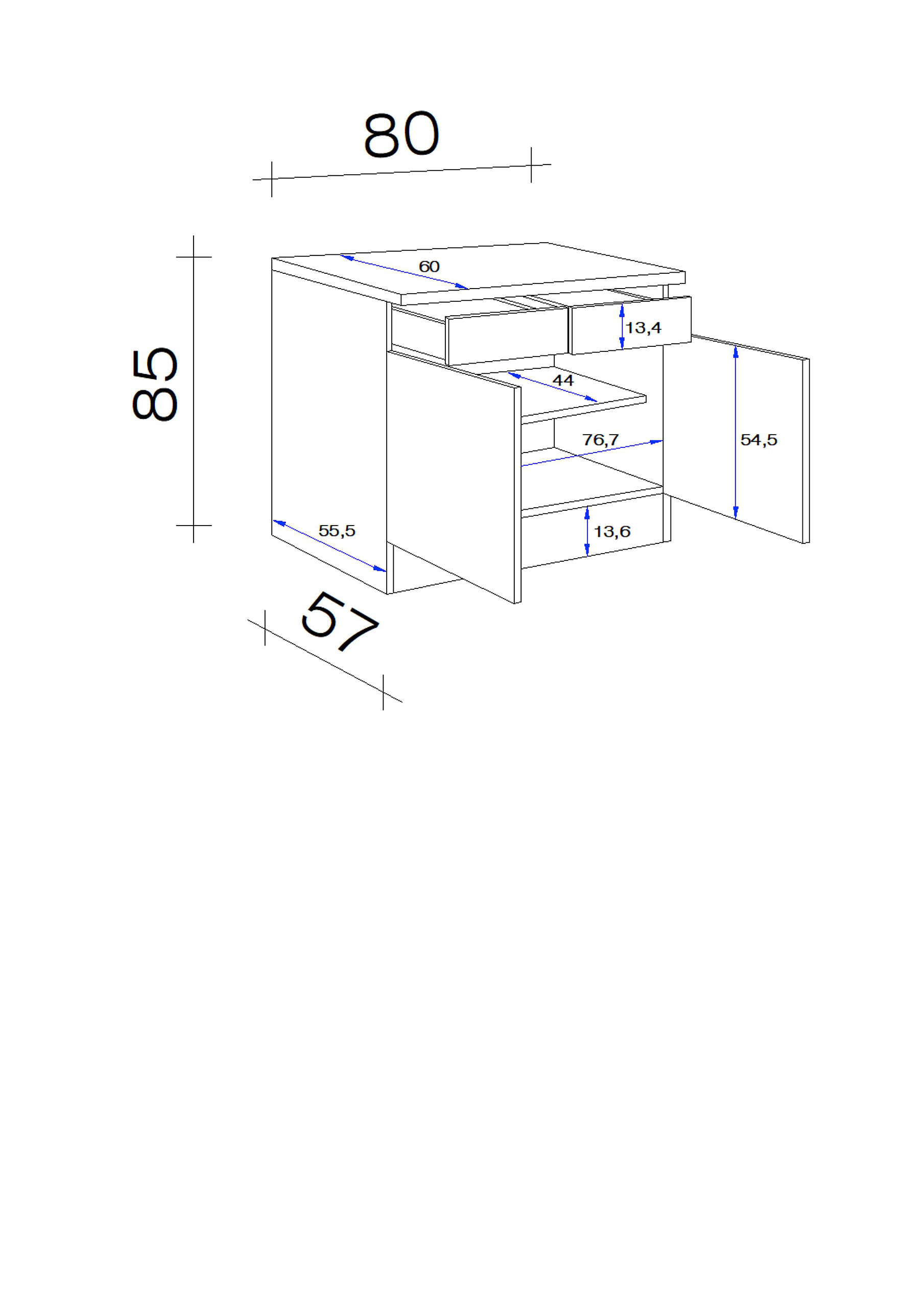 Unterschrank Avila Magnolie matt B/H/T: ca. 80x85x60 cm Unterschrank Avila Magnolie matt B/H/T: ca. 80x85x60 cm