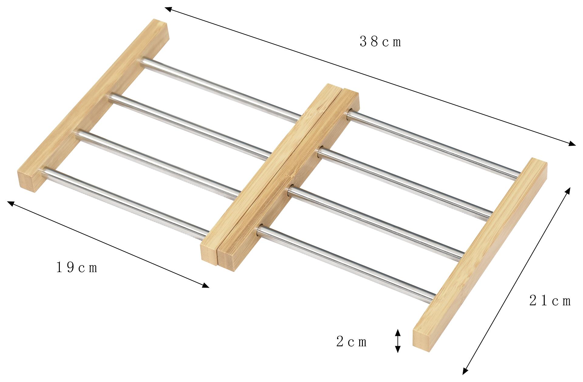 POCOline Haushaltshelfer natur Bambus B/H/L: ca. 21x2x22 cm
