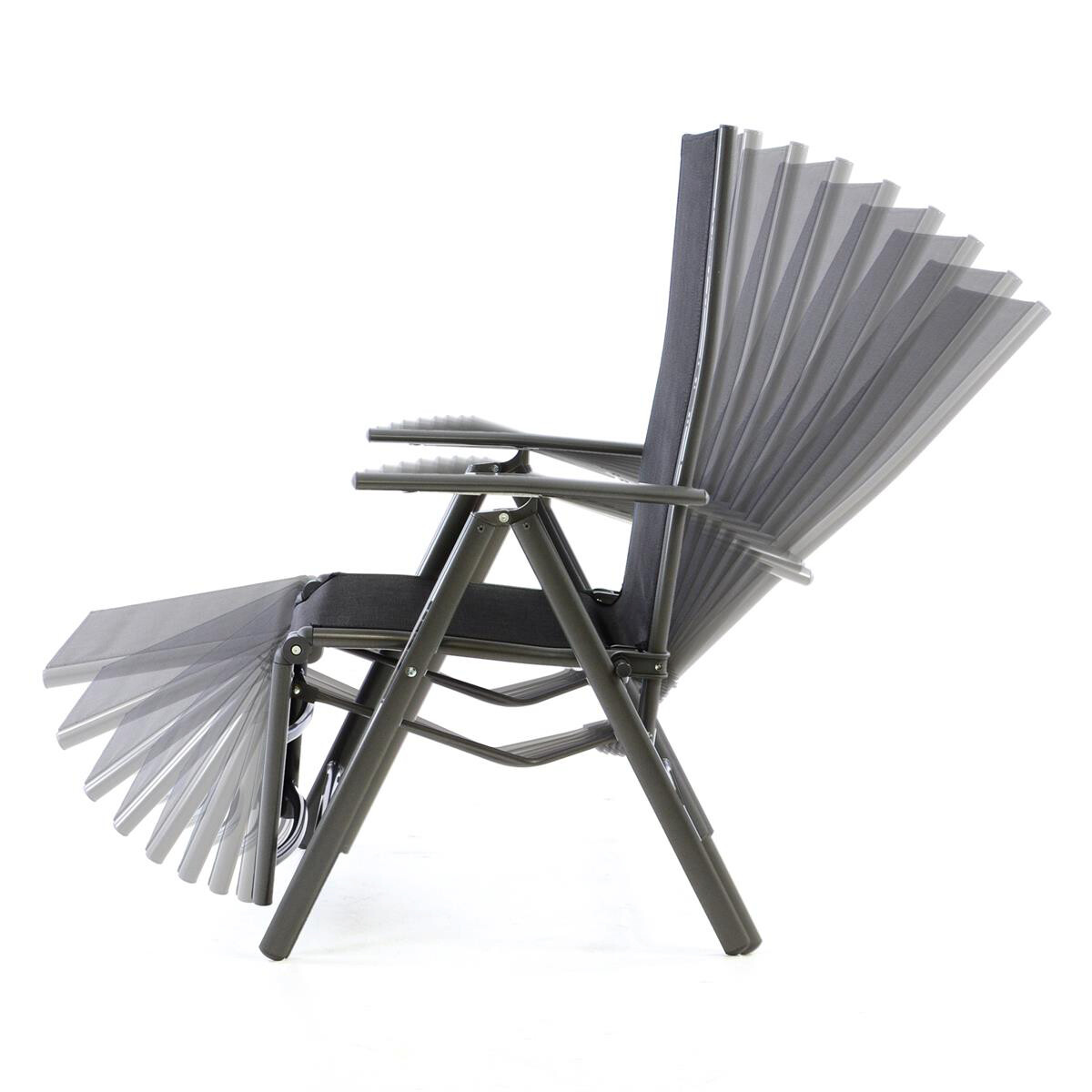 VCM Gartenstuhl schwarz Kunststoff B/H/L: ca. 60x155x55 cm