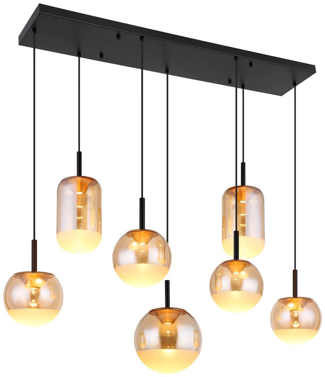 GLOBO LED-Hängeleuchte messing schwarz Aluminium Metall B/H/L: ca. 41x130x136 cm 1.0 Brennstellen