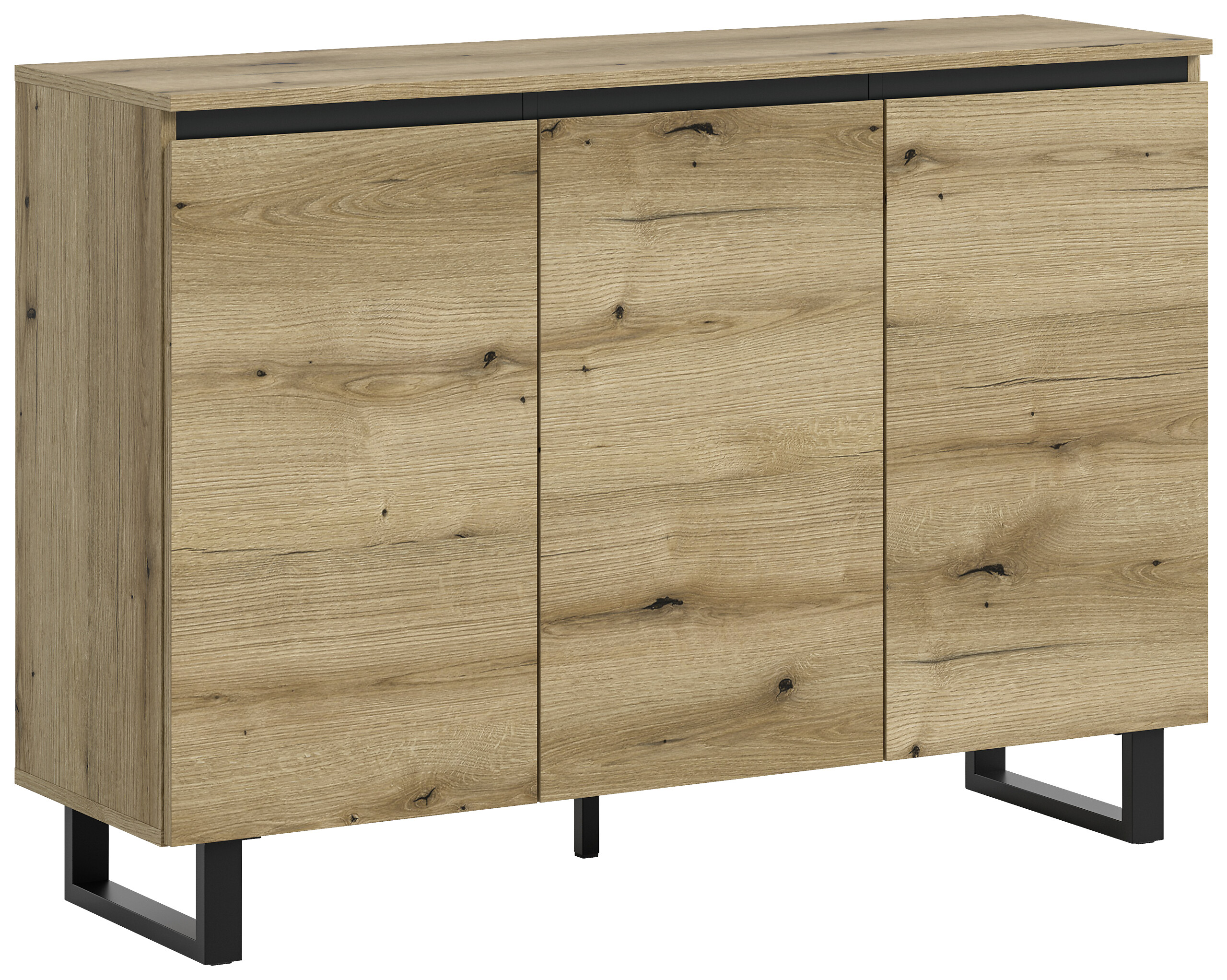 Sideboard Tomasa Evoke Oak Nachbildung schwarz B/H/T: ca. 120x84x36 cm