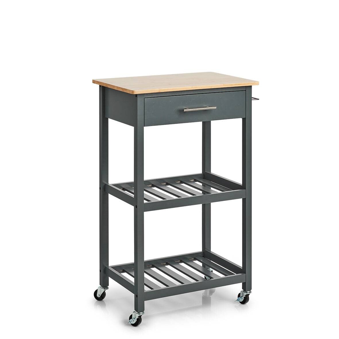 Zeller Küchenrollwagen grau MDF B/H/L: ca. 40x93x58 cm