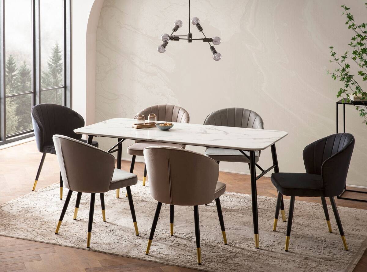 Esstisch weiß Marmor Optik B/H/T: ca. 160x76x80 cm