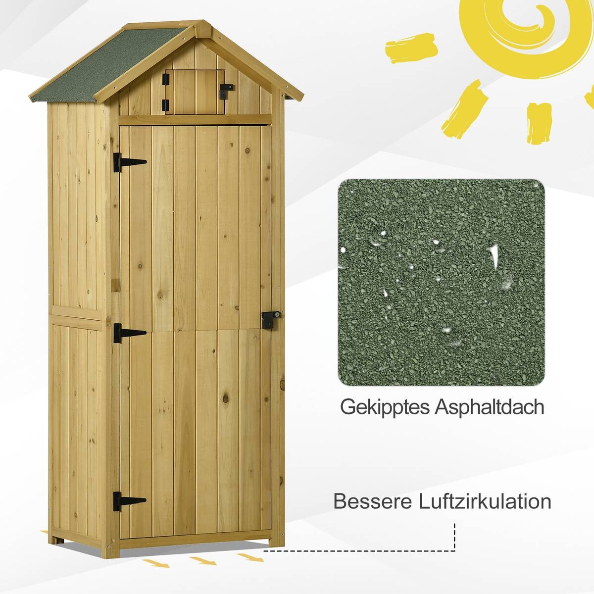 Outsunny Gartenhaus natur B/H/L: ca. 542x179x77 cm