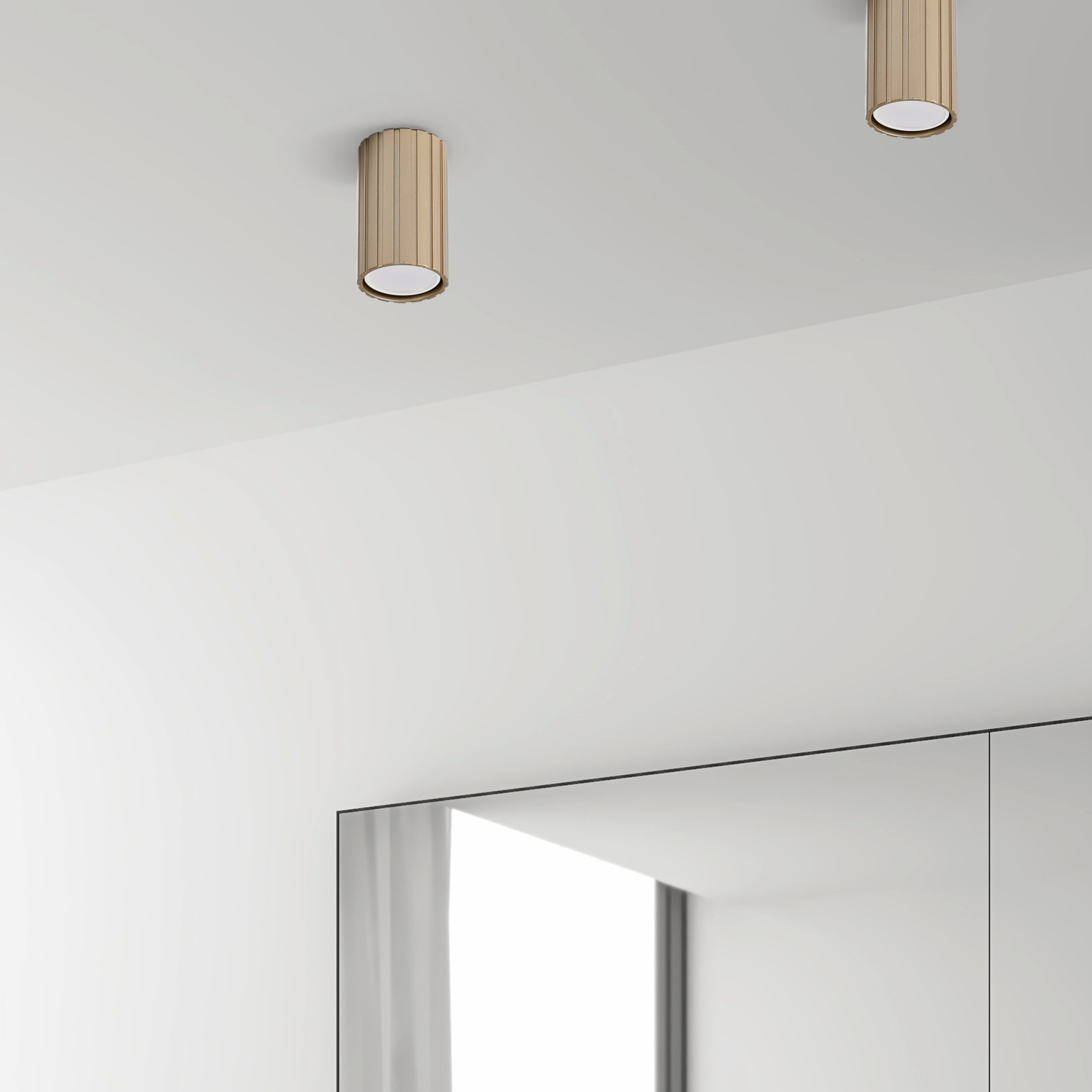 Lamkur Strahler Prisma gold Stahl B/H/L: ca. 6,5x10x6,5 cm 1 Brennstellen