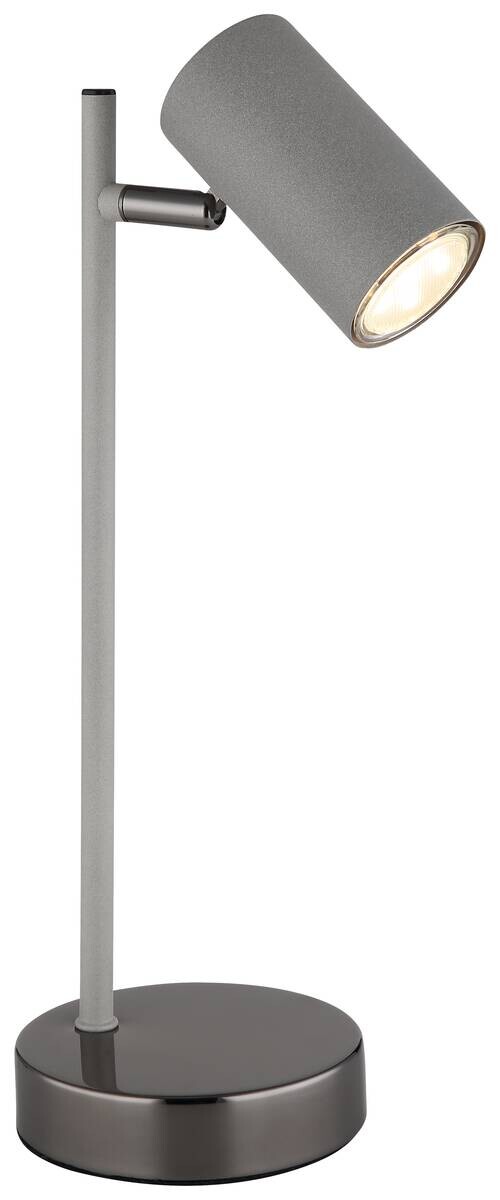 GLOBO Tischleuchte schwarz Chrom grau Kunststoff Metall B/H/T: ca. 13,2x35x12 cm GU10 1 Brennstellen