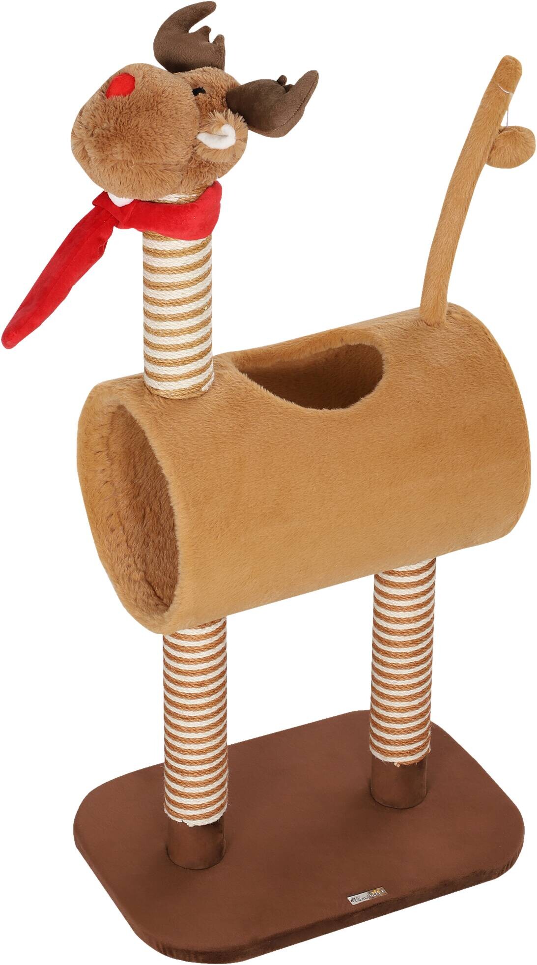 PawHut Kratzbaum braun Polyester B/H/L: ca. 34x98x48 cm