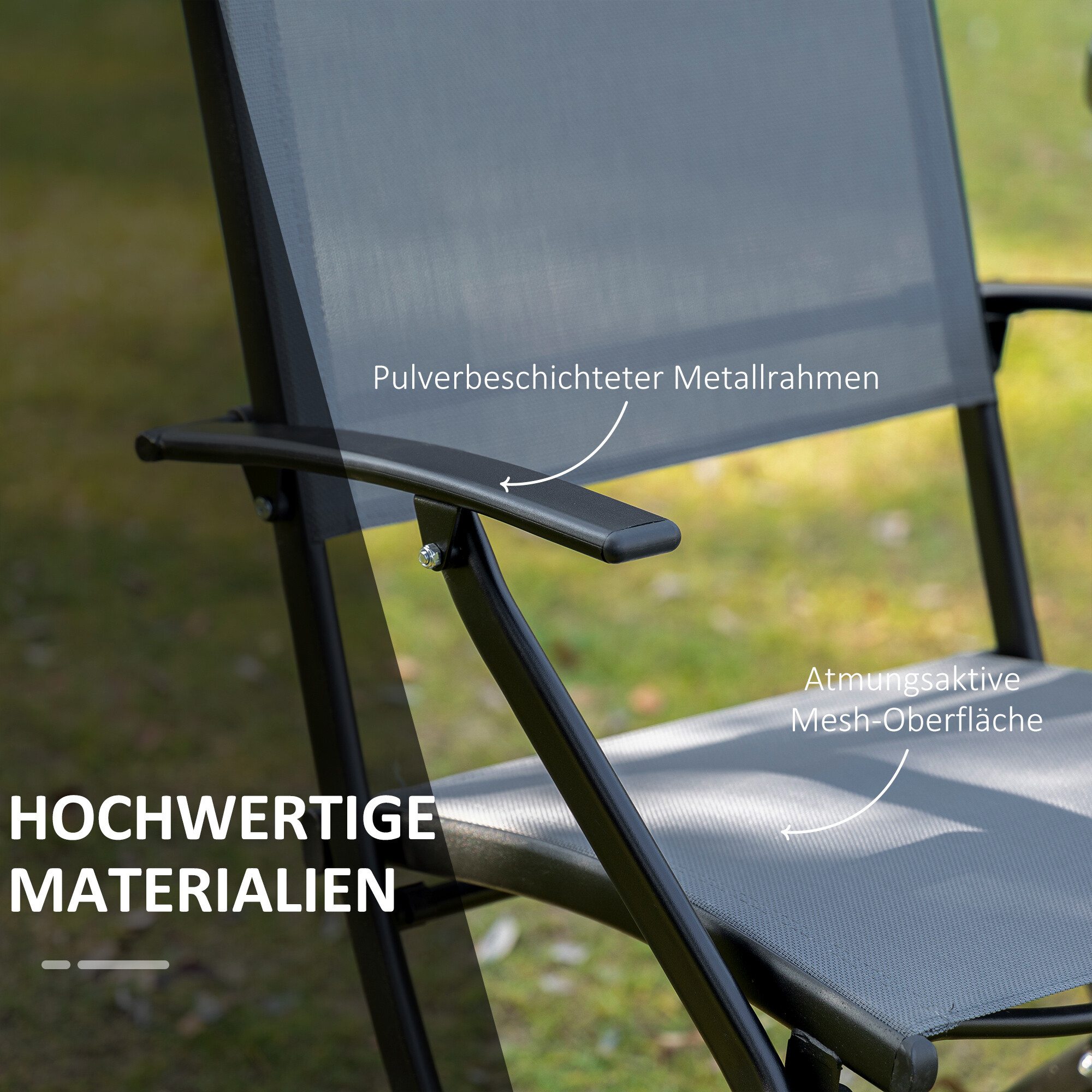 Outsunny Sitzgruppe schwarz Metall B/H/L: ca. 60x70x60 cm