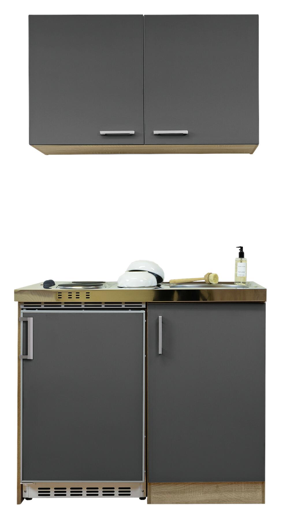 Respekta Miniküche 100 grau matt B/H/T: ca. 100x200x60 cm