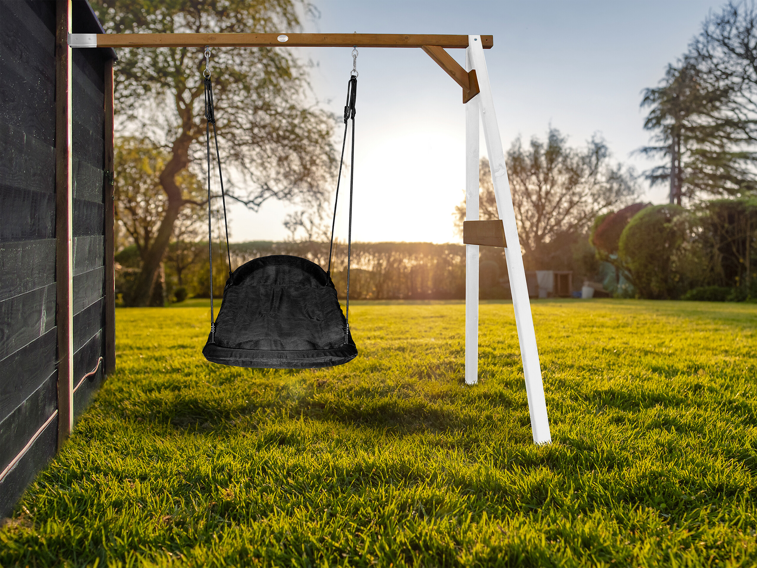 AXI Nest-Anbauschaukel Roxy weiß B/H/L: ca. 244x207x160 cm