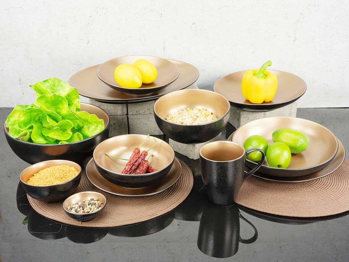 CreaTable Kombiservice Glamour gold Keramik