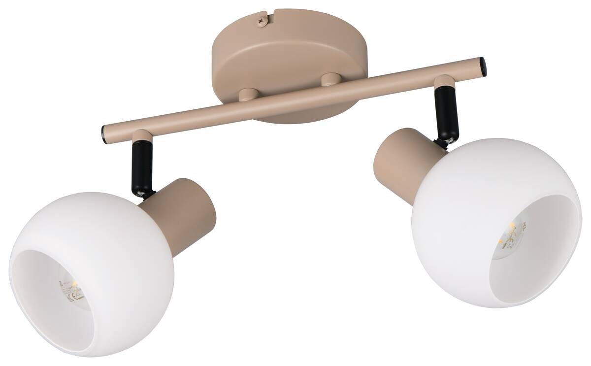 Reality Leuchten Spots Boba beige Metall B/H/L: ca. 25x18,5x10 cm E14 2 Brennstellen