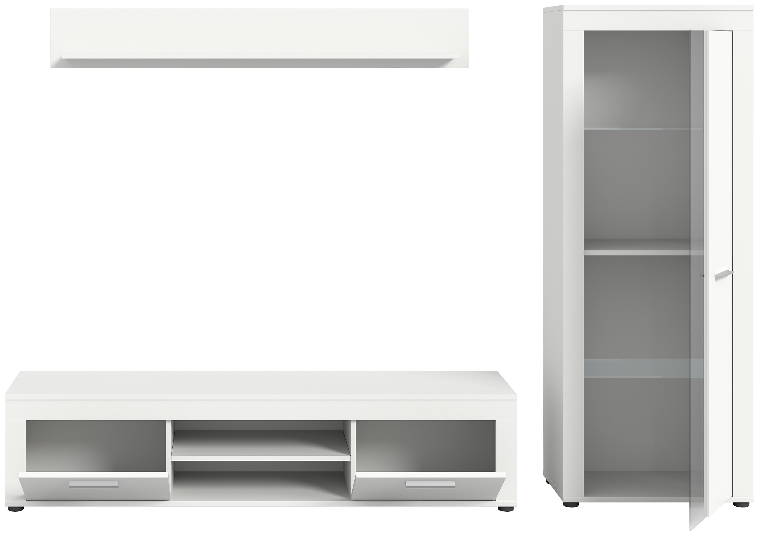 Wohnwand Jam weiß B/H/T: ca. 235x159x35 cm