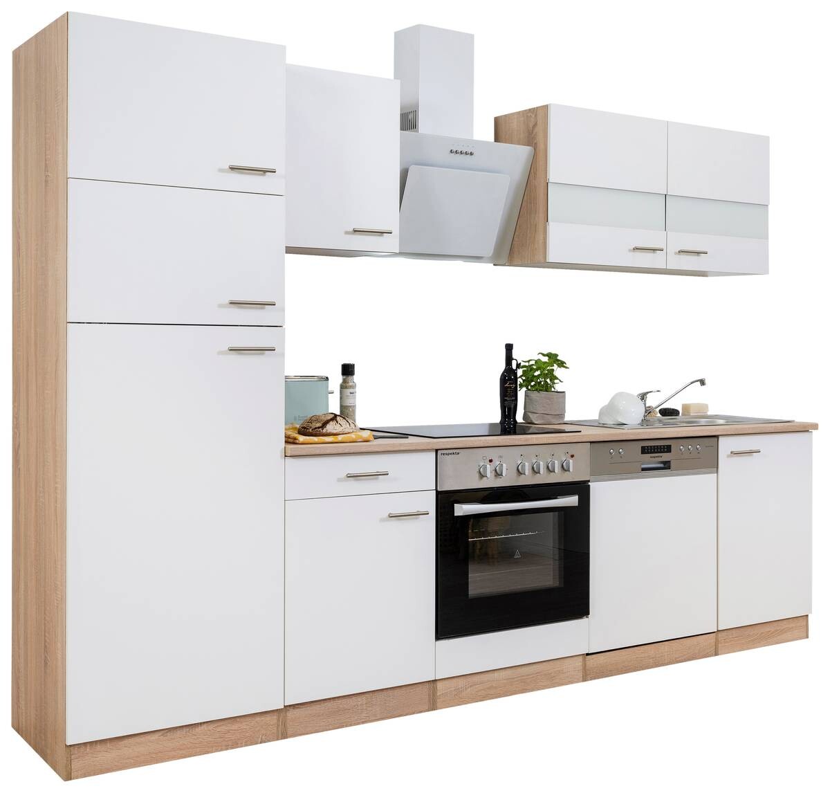 Respekta Küchenblock Economy weiß B/H/T: ca. 280x200x60 cm