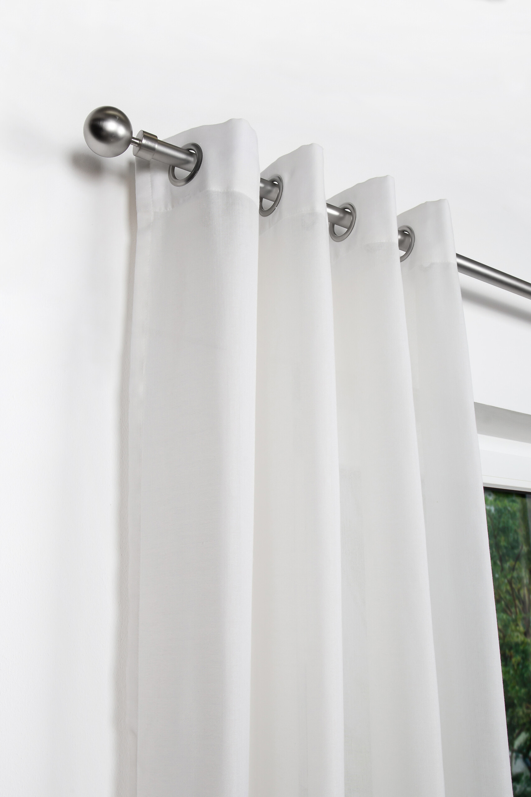 Gardinenstange Edelstahloptik Metall ausziehbar von ca. 190 bis 360 cm 1.0 Läufe