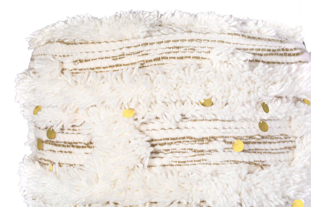 360 Living Hocker Bohist 400 creme khaki Baumwolle Baumwolle Holz H/D: ca. 50x38 cm