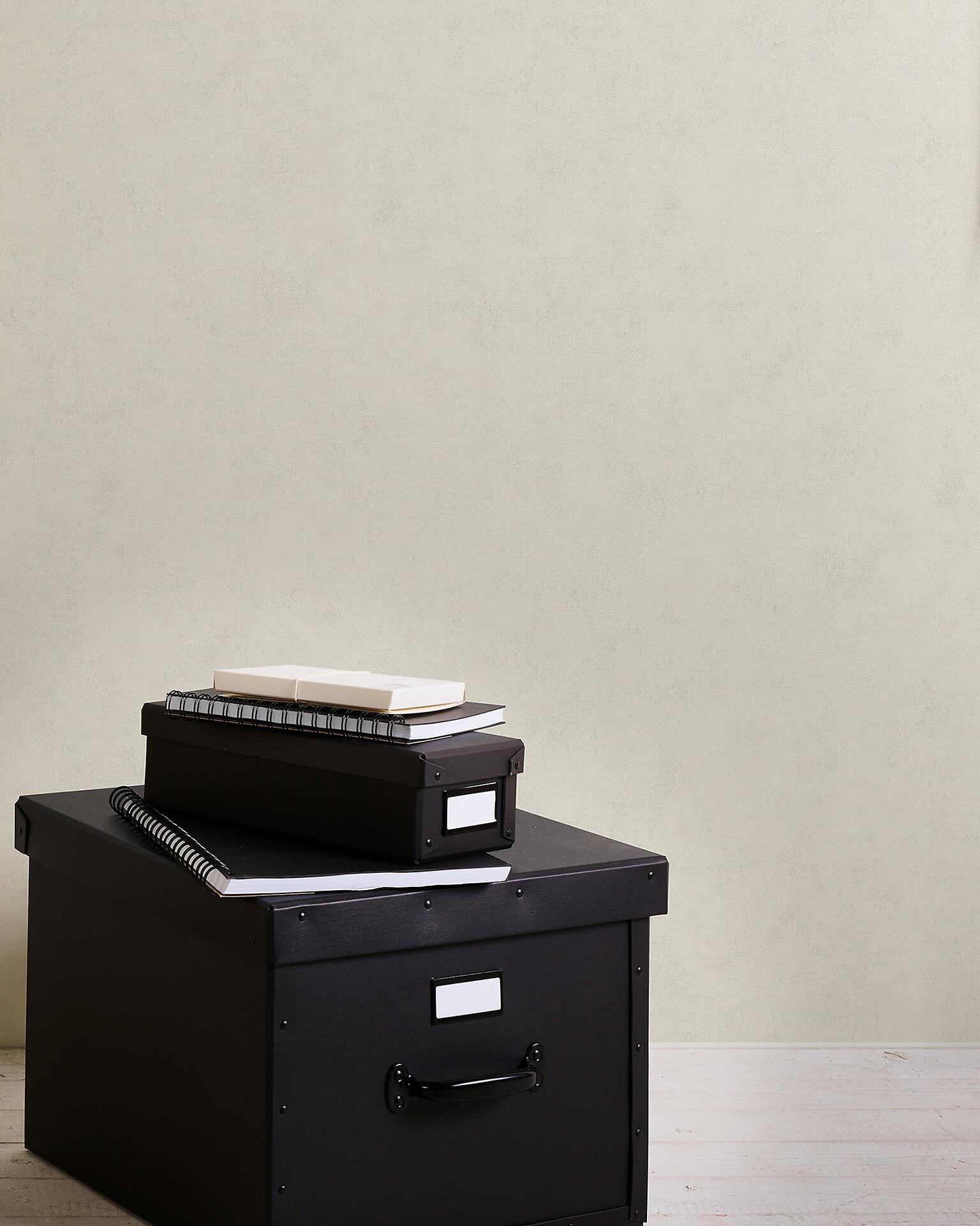 Vliestapete Uni creme weiß B/L: ca. 53x1005 cm