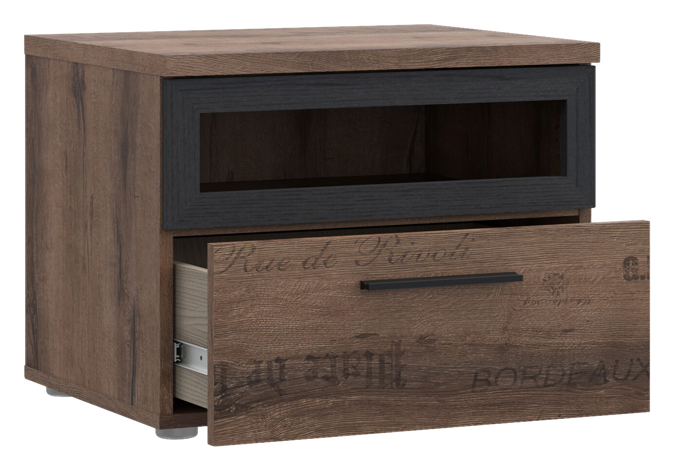 Nachtkonsole  schlamm Eiche Nachbildung B/H/T: ca. 52x40,8x41,3 cm