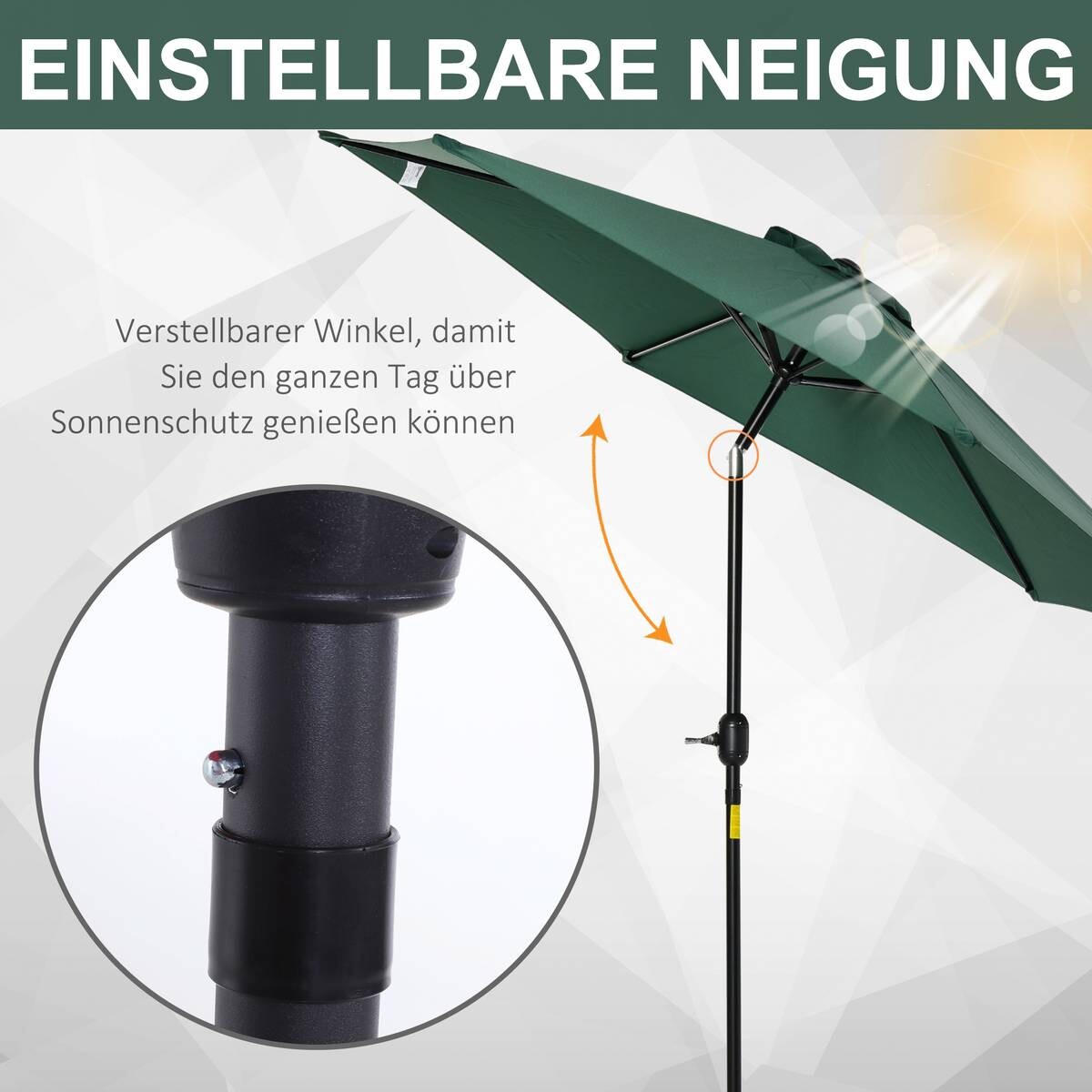 Outsunny Sonnenschirm grün Stahl B/H/L: ca. 270x235x270 cm