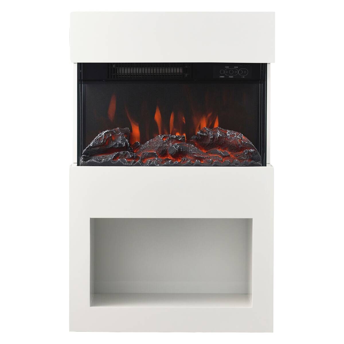 KAMINIO Elektrischer-Kamin HENRI weiß Metall B/H/T: ca. 48x75x21,7 cm ca. 2000 W