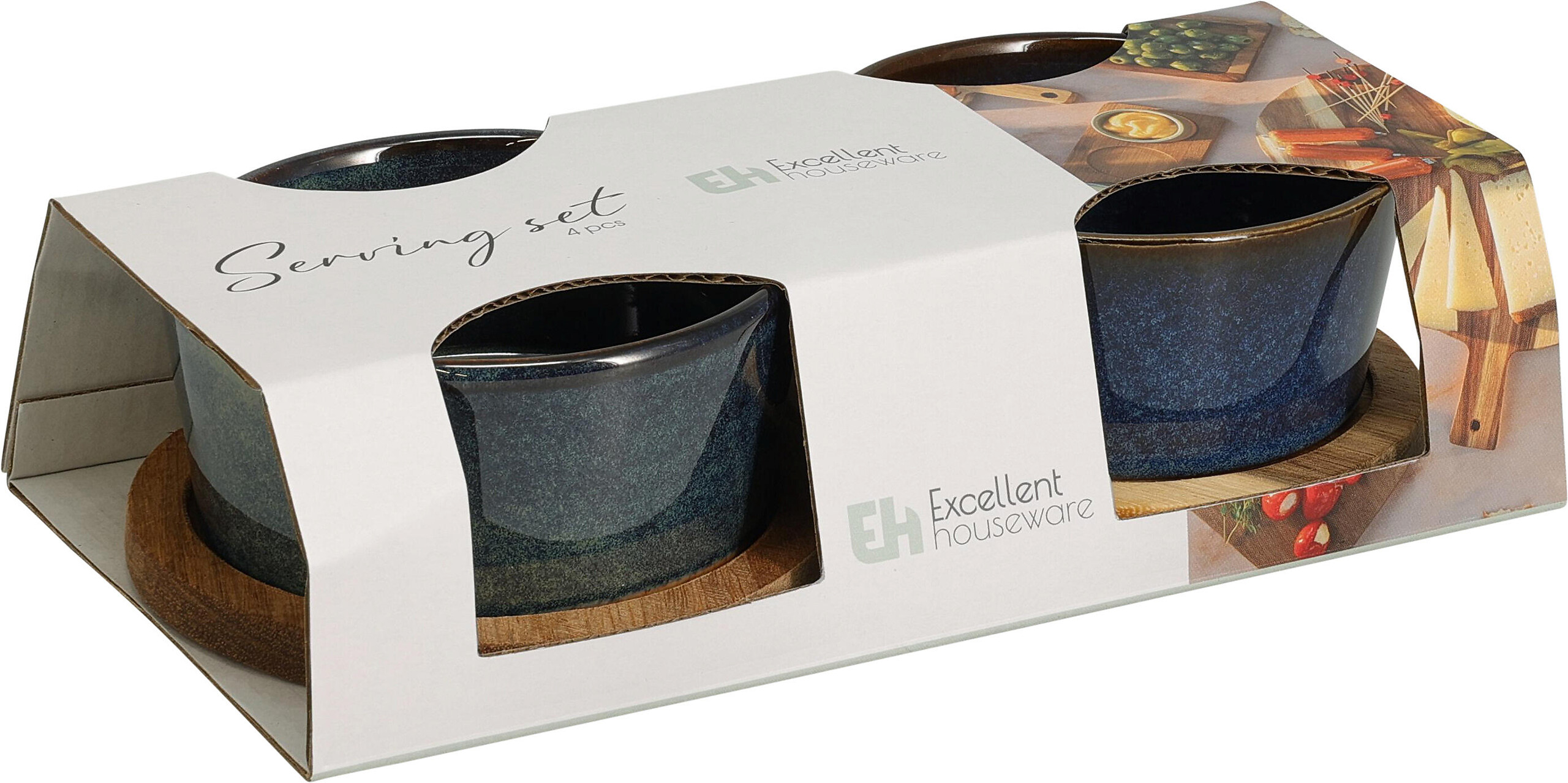 Servierset mehrfarbig Steinzeug B/H/L: ca. 20x11x5 cm