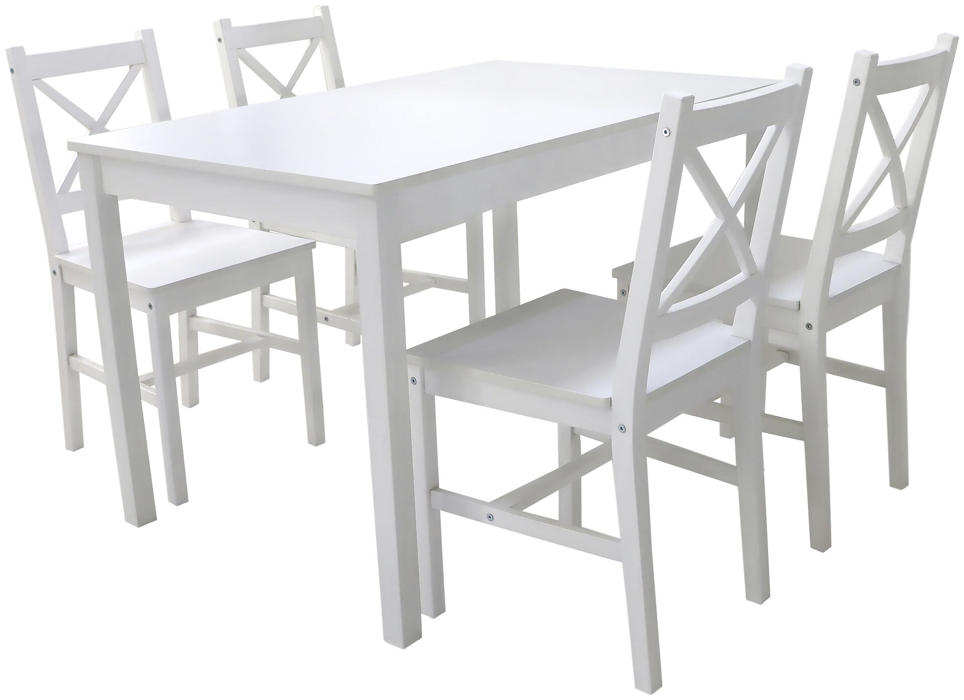 Tischgruppe Hanna weiß Holz B/T: ca. 118x75 cm Tischgruppe Hanna weiß Holz B/T: ca. 118x75 cm