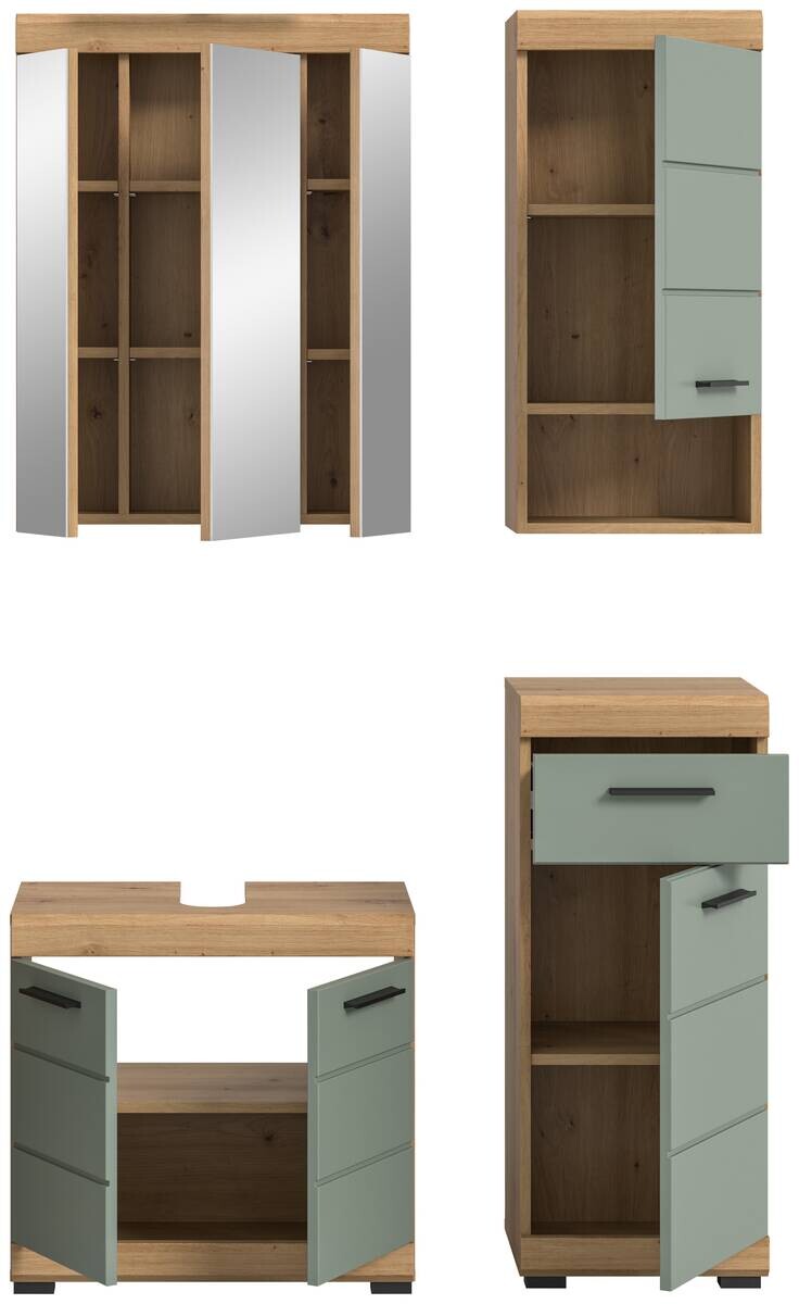 Badezimmer-Set Scout Eiche Artisan Nachbildung salbei Nachbildung B/H/T: ca. 112x191x34 cm