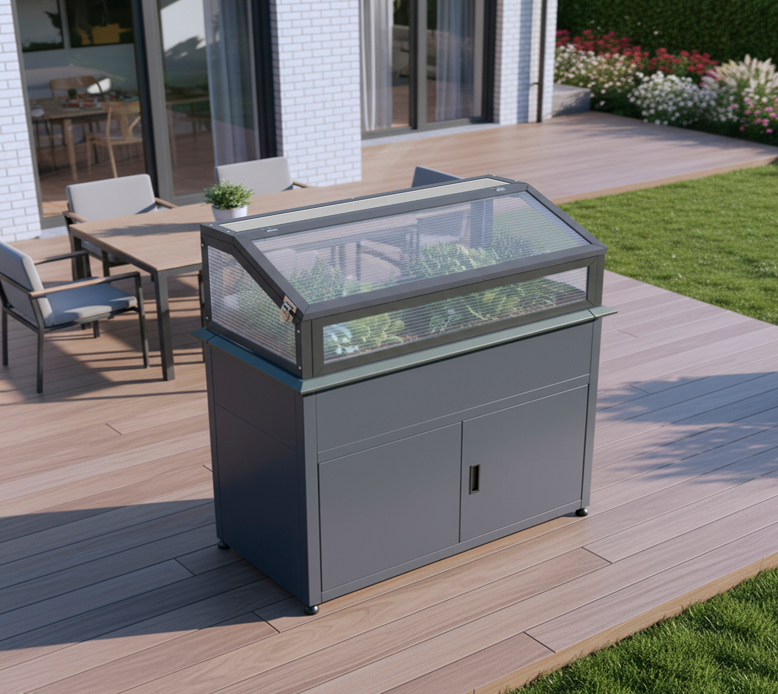 Westmann Hochbeet Plexa anthrazit Stahl B/H/L: ca. 100x120x50 cm