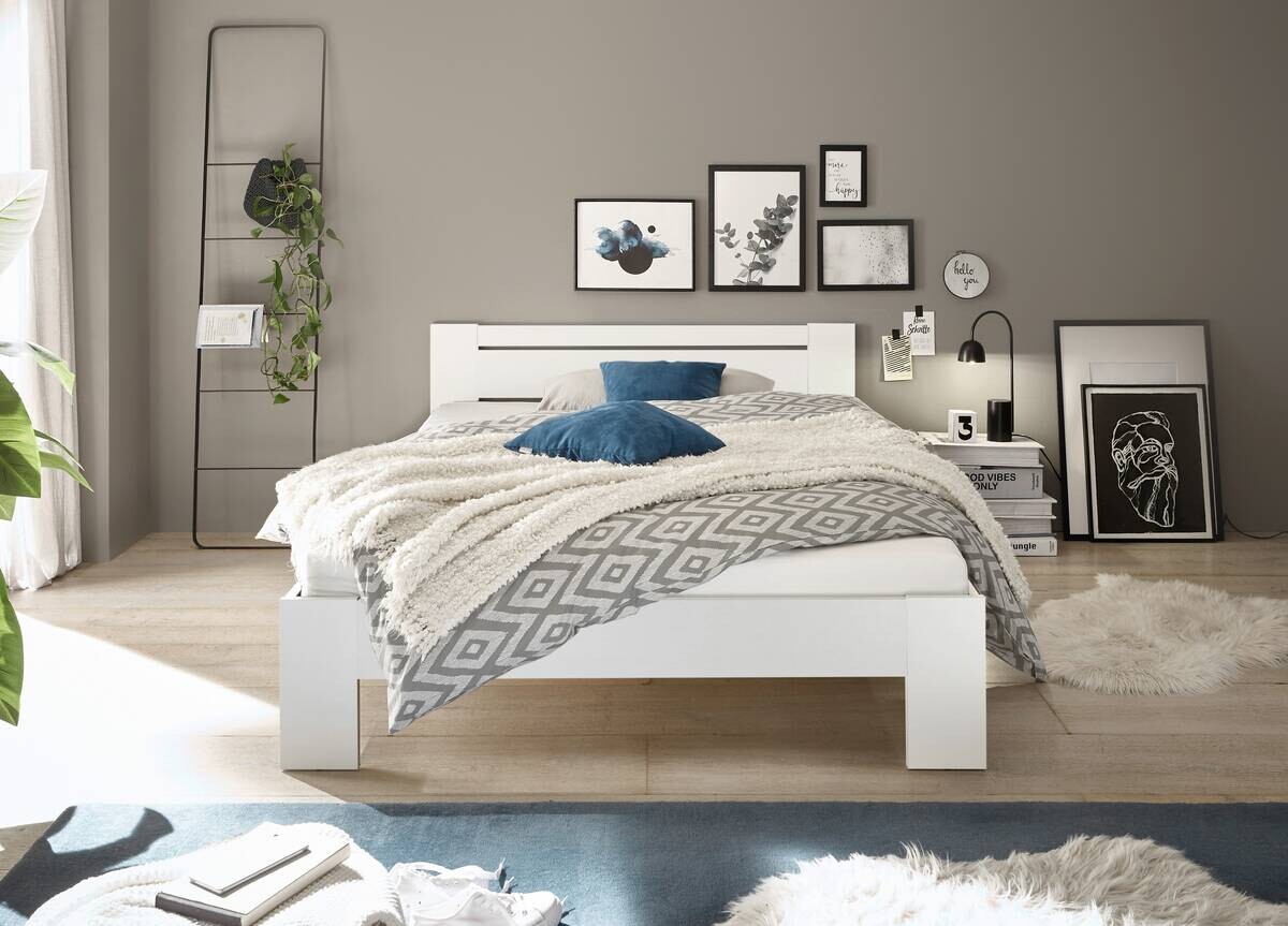 Futonbett Cannes weiß Liegefläche B/L: ca. 140x200 cm