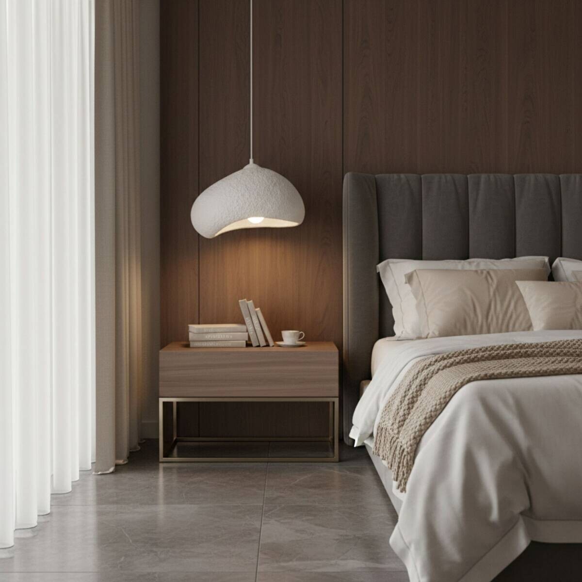 Opviq Pendelleuchte weiß Fiberglas Metall B/T/L: ca. 32x27x32 cm E27 1 Brennstellen